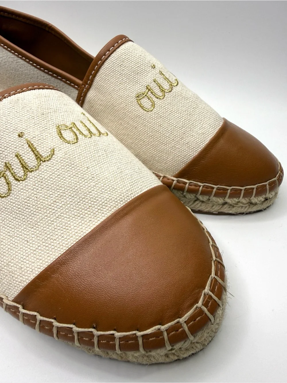 Cinq à Sept Jenna Oui Oui Embroidered Canvas Espadrille Shoes 41/11 US
